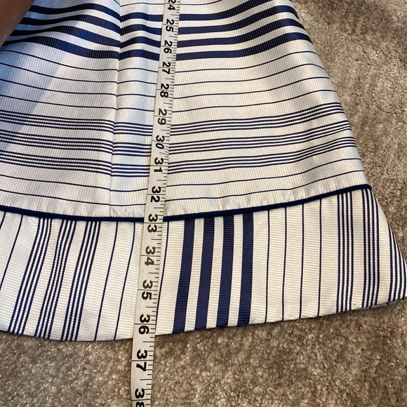 Jessica Simpson A-line Navy Striped n white dress back zipper two pockets Sz 12 - Picture 5 of 12